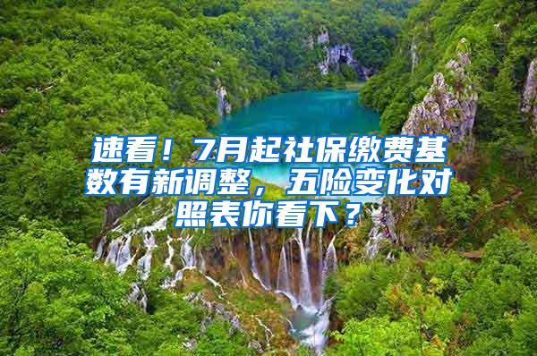 速看！7月起社保缴费基数有新调整，五险变化对照表你看下？