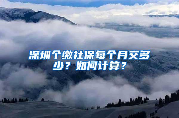 深圳个缴社保每个月交多少？如何计算？