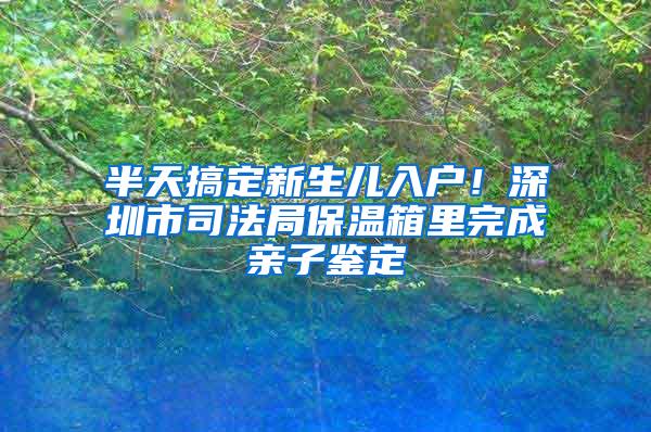 半天搞定新生儿入户！深圳市司法局保温箱里完成亲子鉴定