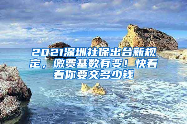 2021深圳社保出台新规定，缴费基数有变！快看看你要交多少钱