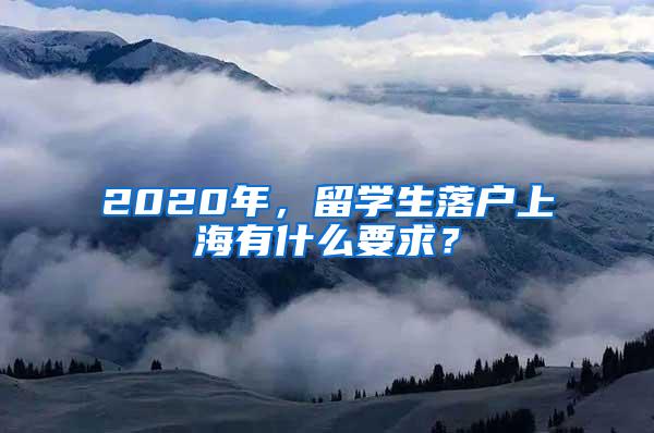 2020年，留学生落户上海有什么要求？