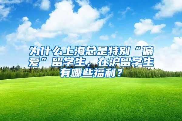 为什么上海总是特别“偏爱”留学生，在沪留学生有哪些福利？