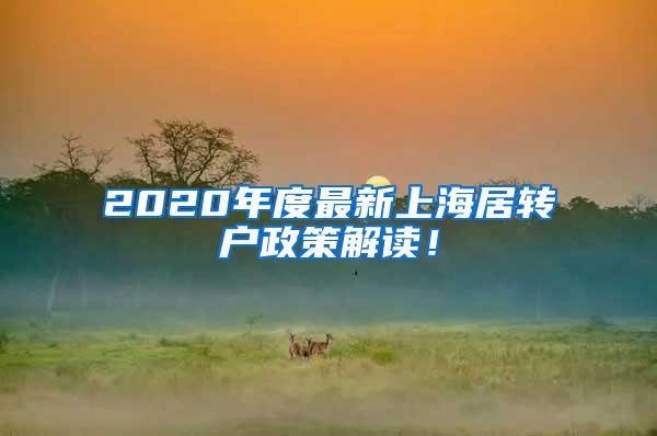 2020年度最新上海居转户政策解读！