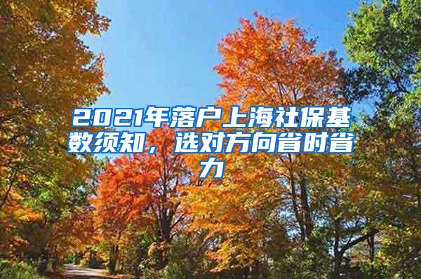 2021年落户上海社保基数须知，选对方向省时省力