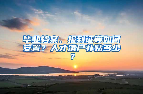 毕业档案、报到证等如何安置？人才落户补贴多少？