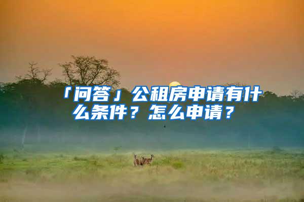 「问答」公租房申请有什么条件？怎么申请？