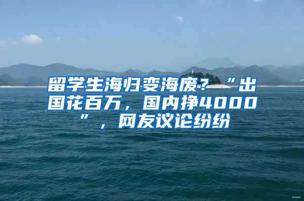 留学生海归变海废？“出国花百万，国内挣4000”，网友议论纷纷