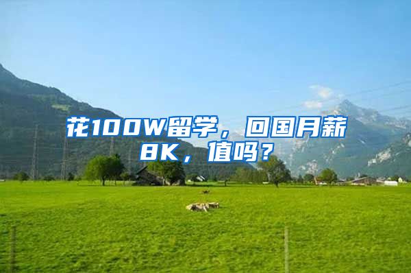 花100W留学，回国月薪8K，值吗？