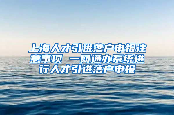 上海人才引进落户申报注意事项 一网通办系统进行人才引进落户申报