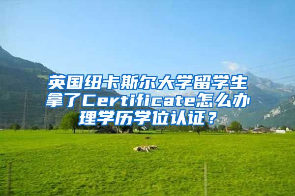 英国纽卡斯尔大学留学生拿了Certificate怎么办理学历学位认证？