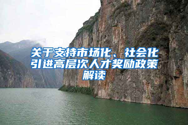 关于支持市场化、社会化引进高层次人才奖励政策解读