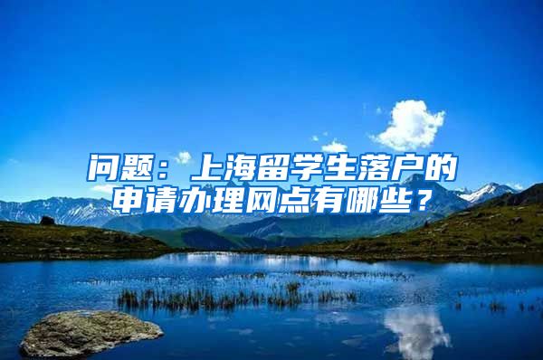 问题：上海留学生落户的申请办理网点有哪些？