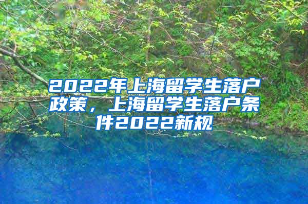 2022年上海留学生落户政策，上海留学生落户条件2022新规