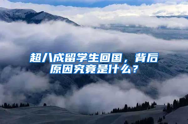 超八成留学生回国，背后原因究竟是什么？