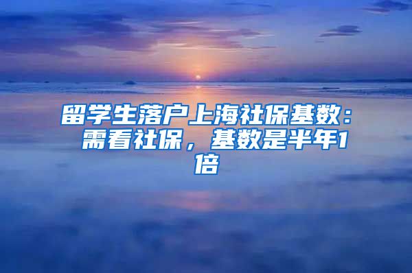 留学生落户上海社保基数： 需看社保，基数是半年1倍