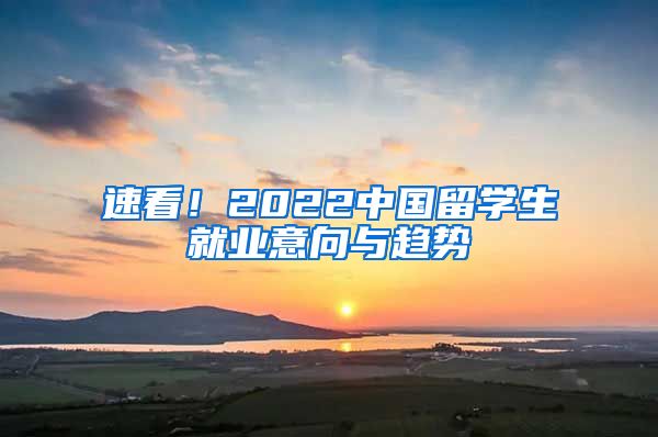 速看！2022中国留学生就业意向与趋势