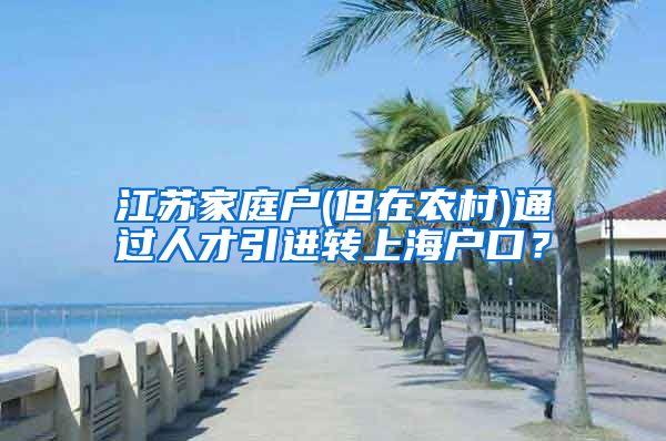 江苏家庭户(但在农村)通过人才引进转上海户口？