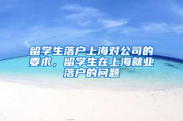 留学生落户上海对公司的要求，留学生在上海就业落户的问题