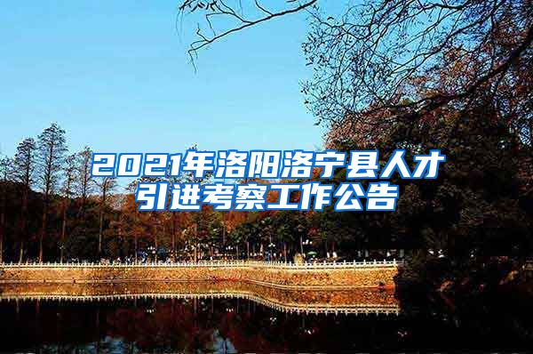 2021年洛阳洛宁县人才引进考察工作公告