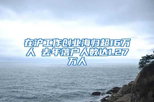 在沪工作创业海归超16万人 去年落户人数达1.27万人