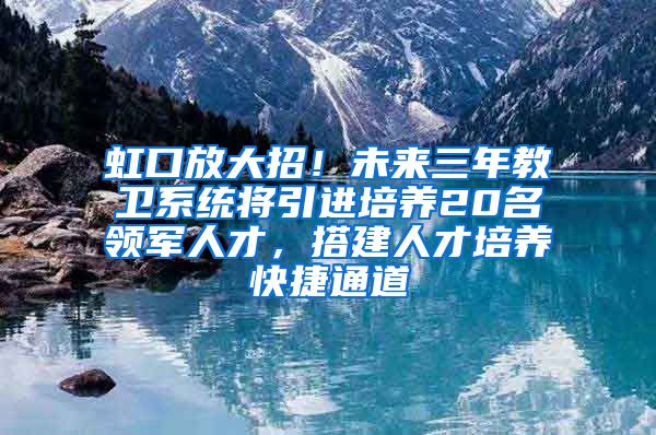 虹口放大招！未来三年教卫系统将引进培养20名领军人才，搭建人才培养快捷通道