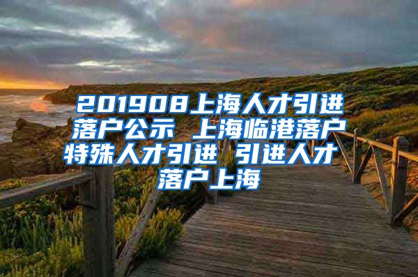 201908上海人才引进落户公示 上海临港落户特殊人才引进 引进人才 落户上海