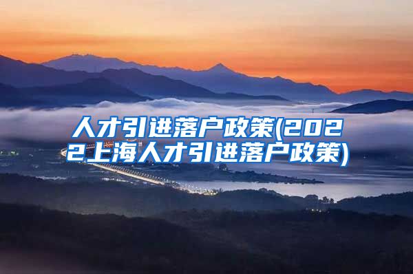 人才引进落户政策(2022上海人才引进落户政策)