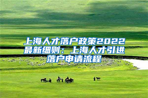 上海人才落户政策2022最新细则：上海人才引进落户申请流程