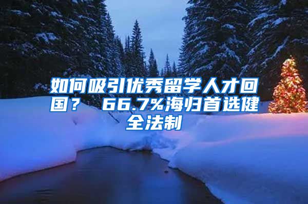 如何吸引优秀留学人才回国？ 66.7%海归首选健全法制