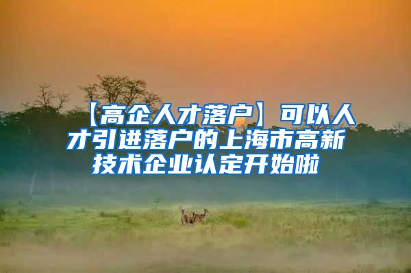 【高企人才落户】可以人才引进落户的上海市高新技术企业认定开始啦