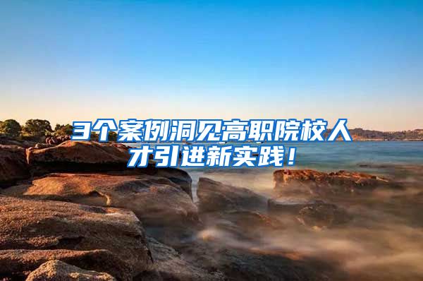 3个案例洞见高职院校人才引进新实践！