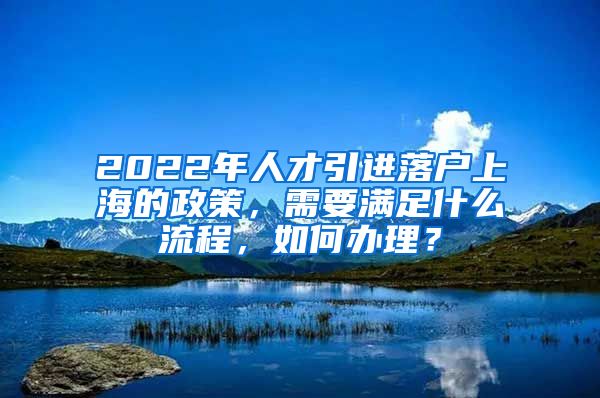 2022年人才引进落户上海的政策，需要满足什么流程，如何办理？