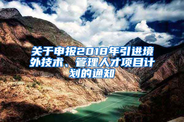 关于申报2018年引进境外技术、管理人才项目计划的通知