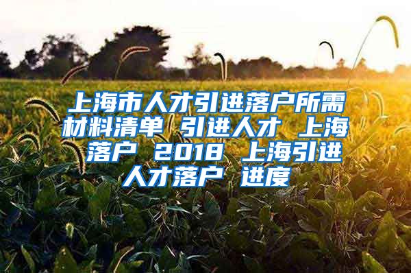 上海市人才引进落户所需材料清单 引进人才 上海 落户 2018 上海引进人才落户 进度