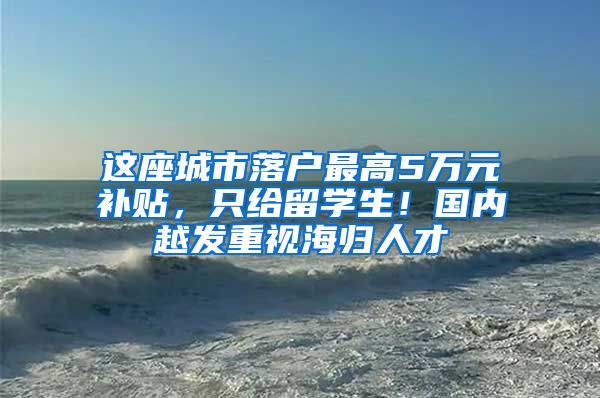 这座城市落户最高5万元补贴，只给留学生！国内越发重视海归人才