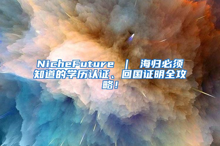 NicheFuture ｜ 海归必须知道的学历认证、回国证明全攻略！