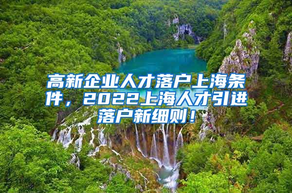 高新企业人才落户上海条件，2022上海人才引进落户新细则！