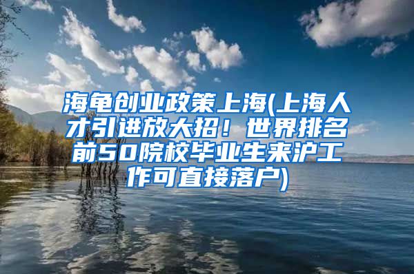 海龟创业政策上海(上海人才引进放大招！世界排名前50院校毕业生来沪工作可直接落户)