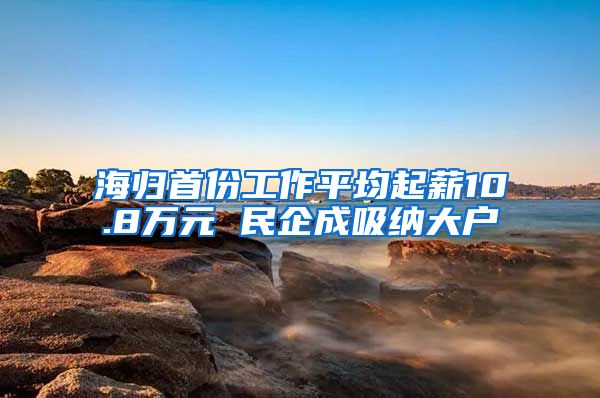 海归首份工作平均起薪10.8万元 民企成吸纳大户