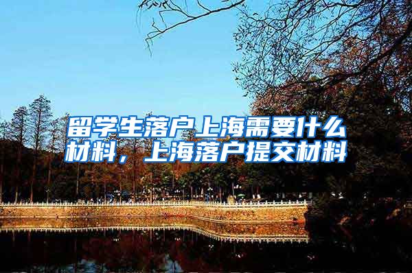 留学生落户上海需要什么材料，上海落户提交材料