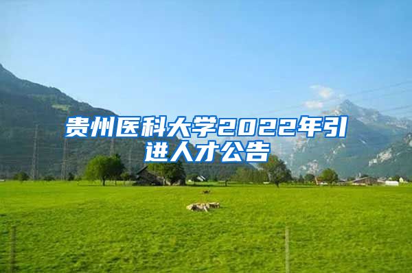 贵州医科大学2022年引进人才公告