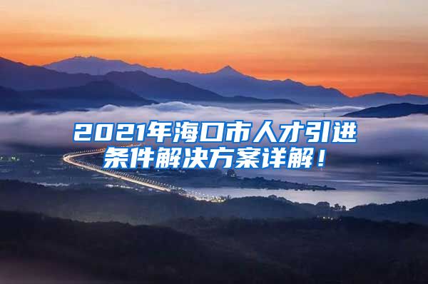 2021年海口市人才引进条件解决方案详解！