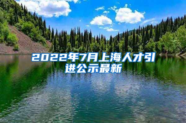 2022年7月上海人才引进公示最新