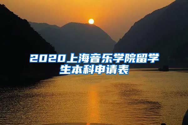 2020上海音乐学院留学生本科申请表