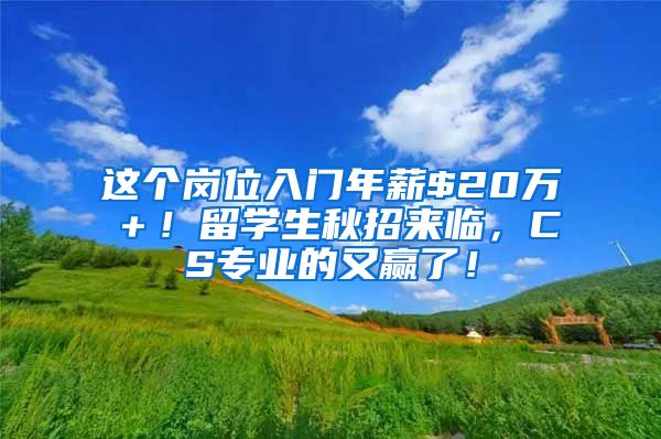 这个岗位入门年薪$20万＋！留学生秋招来临，CS专业的又赢了！