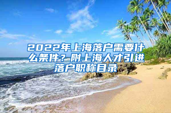 2022年上海落户需要什么条件？附上海人才引进落户职称目录