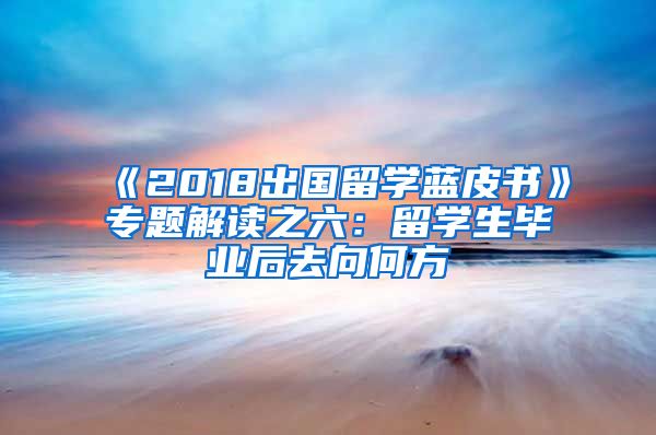 《2018出国留学蓝皮书》专题解读之六：留学生毕业后去向何方