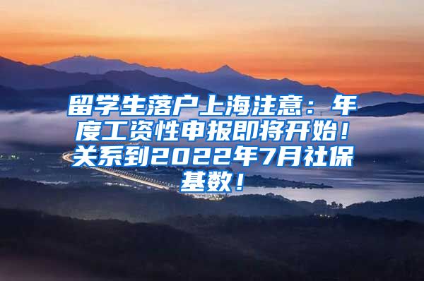 留学生落户上海注意：年度工资性申报即将开始！关系到2022年7月社保基数！