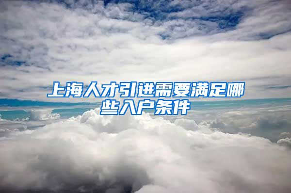 上海人才引进需要满足哪些入户条件