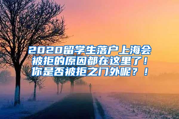 2020留学生落户上海会被拒的原因都在这里了！你是否被拒之门外呢？！